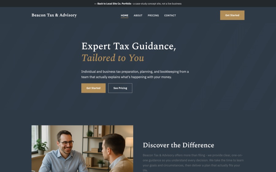 Beacon Tax & Advisory website homepage