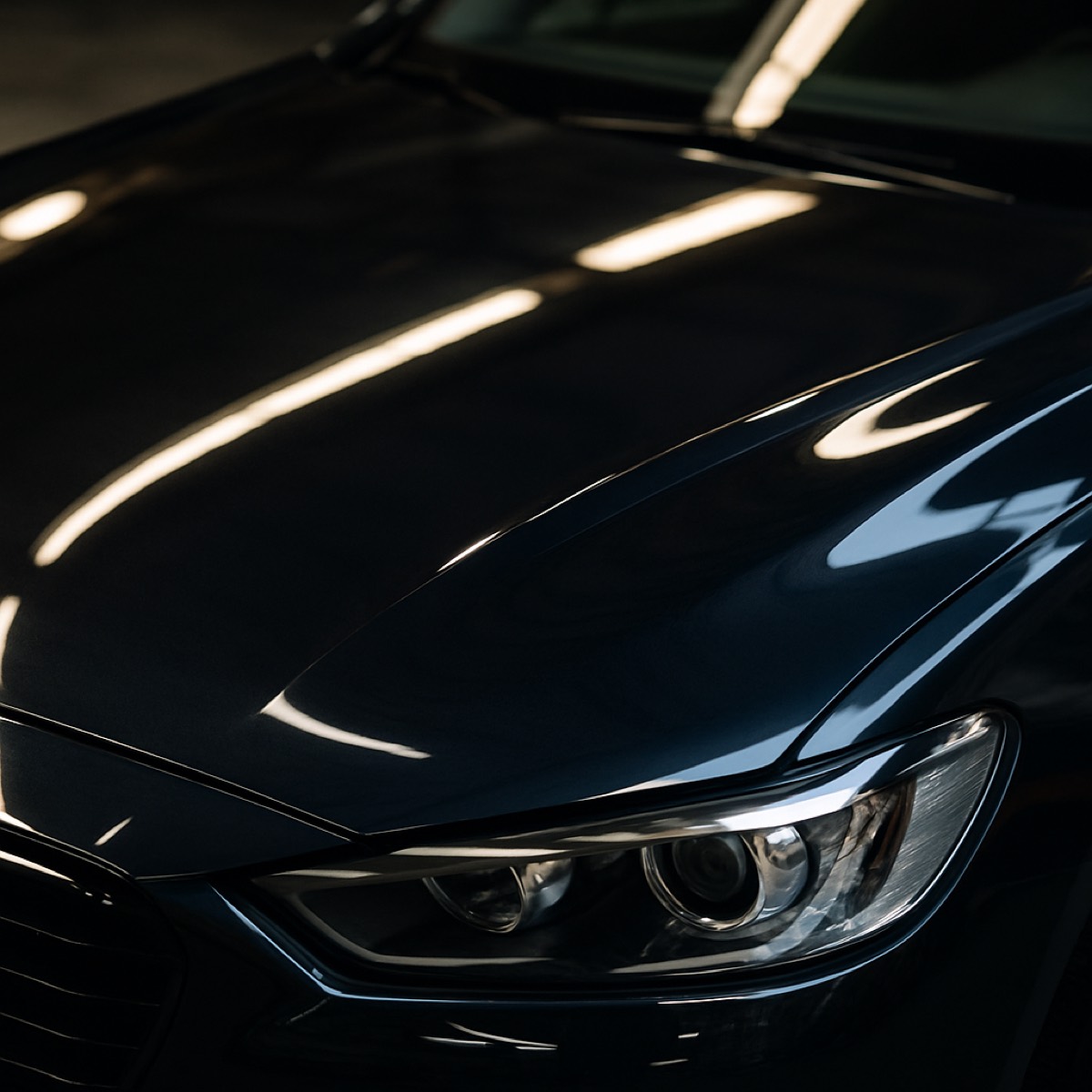 Glossy ceramic-coated car exterior